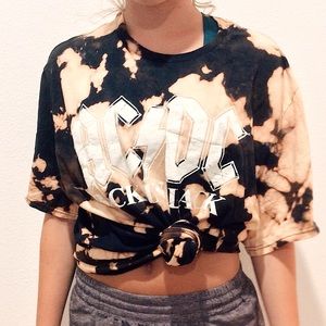 Custom tie-dye AC DC graphic tee shirt